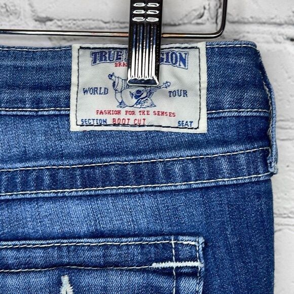 True Religion Women’s Boot cut Crystal Logo 5 Pocket Jeans size 28 - Picture 6 of 8